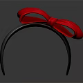 Fashionable Women's Red Bow Headband With Black Band And Stylish Design