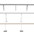Modern Railings Featuring Various Metal Support Brackets And Floor Standing Designs 3d model