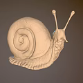 Decorative Snail Ornament Sculpture with Spiral Shell Spiked Design and Chain Details Metallic Finish