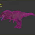 Realistic Tyrannosaurus Rex 3D Model With Brown Red Skin And Sharp Teeth