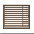 Brown Wooden Window Blinds With Slatted Design For Home Decoration