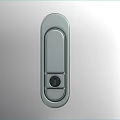 Modern Silver Door Lock Design Featuring Button And Keyhole Details
