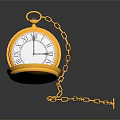 Open Golden Pocket Watch With Shiny Chain Classic Design And Reflective Surface