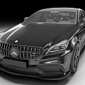 Black Luxury Sporty Car Front Design With Sleek Headlights And Aerodynamic Body Lines