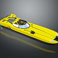 Yellow Streamlined Motorboat Ideal for Household Water Sports and Leisure Activities