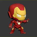 Chibi Style Iron Man Figurine In Red And Yellow With Outstretched Hand