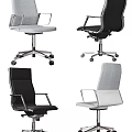 Ergonomic Modern Office Chairs with Adjustable Metal Frame Wheels in Black Gray White