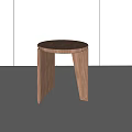Modern Minimalist Wooden Stool With Round Seat And Unique Leg Structure