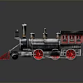 Vintage Steam Train Model with Silver Body Red Wheels and Chimney