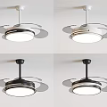 Modern Ceiling Mounted Air Conditioning Fan With Light In Black White Silver Styles