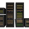 Modern Wine Coolers with Glass Doors and Multiple Shelves for Wine Bottle Storage