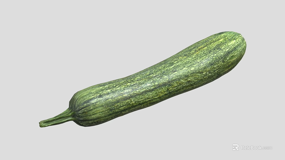 Fresh Green Striped Zucchini Healthy Organic Vegetable for Nutritious Recipes 3d model 