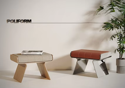 modern sofa stool low stool 3d model