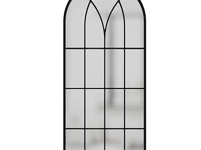 Elegant Arched Top Floor to Ceiling Window With Grid Pattern and Tall Narrow Design 3d model