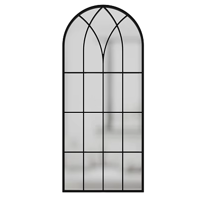 Elegant Arched Top Floor to Ceiling Window With Grid Pattern and Tall Narrow Design 3d model