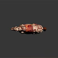 Character Mount Brown Horse Featuring Decorative Red Saddle And Ornate Gear