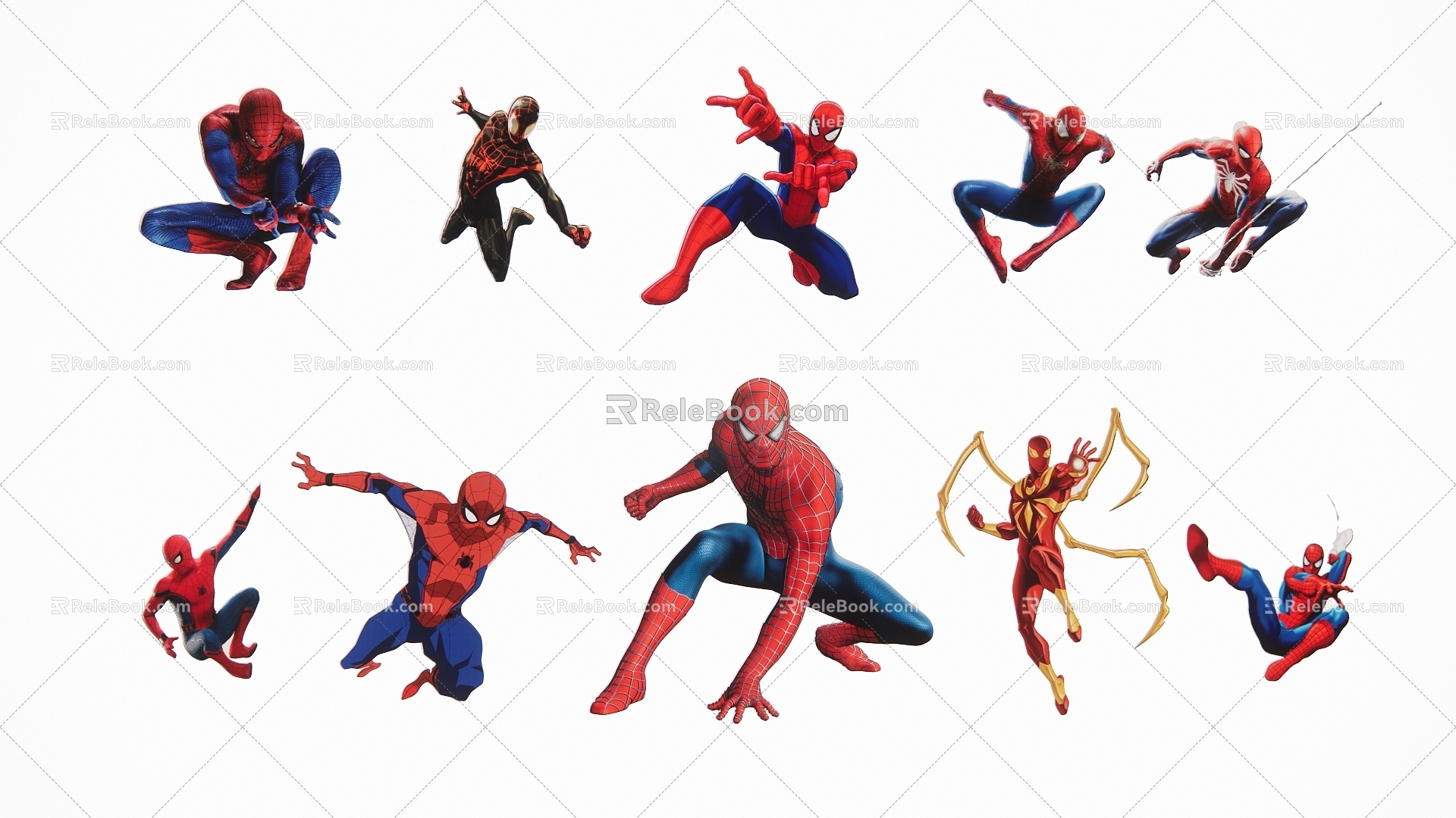 Modern 2D Spiderman Silhouette 3d model