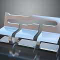 Modern Open Back Stainless Steel Three Seat Public Chair For Outdoor Areas