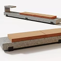 Modern Minimalist Coffee Table With Concrete Base And Brown Wooden Top Interior Design Style