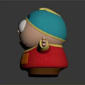 3D Rendered Cartoon Character With Red Jacket Orange Pockets Blue Yellow Hat And Surprised Expression