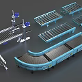 Different Types Of Industrial Conveyor Equipment With Straight And Curved Sections For Material Handling