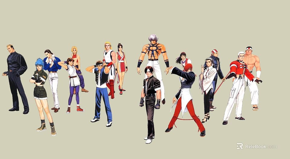 Collection of Game and Movie Characters in Diverse Outfits and Dynamic Poses 3d model 