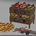 Two Tiered Wooden Crate With Assorted Fruits Pears Apples And Bowl Of Apricots