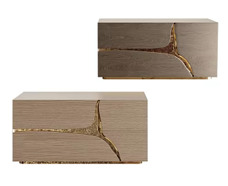 Modern bedside table combination 3d model