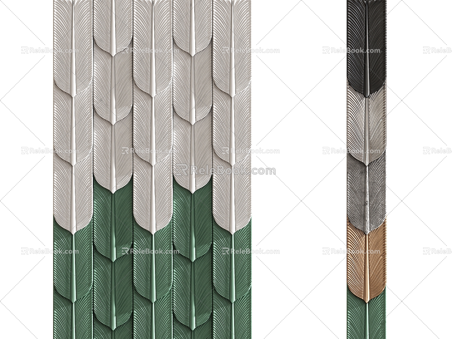 Retro feather brick partition feather brick 3d model