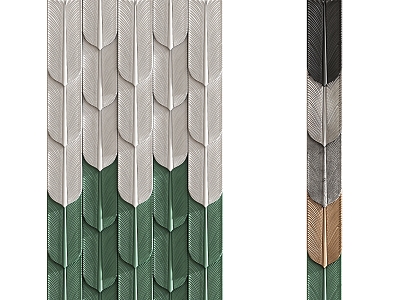 Retro feather brick partition feather brick 3d model