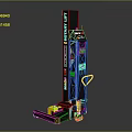 Portable Lift Industrial Equipment With Max Load Yellow Base And Red Wheels