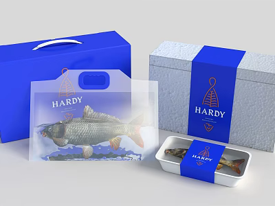 Hardy Decorative Ornament Set With Blue Box Transparent Bag Gray Gift Box And Metal Case 3d model
