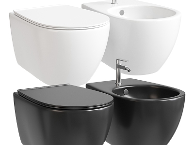 Modern wall-mounted toilet 3d model