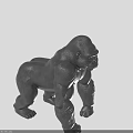 Realistic Gorilla 3D Model Character With Muscular Build And Standing Pose