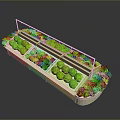 Vegetable Display Shelf With Transparent Glass Cover And Multiple Compartments For Green Vegetables