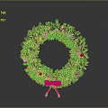Festive Christmas Wreath Themed Clothing Accessories With Green Pine Red Berries And Bow