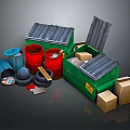 Household Recycling Bins Including Colored Containers Green Recycle Bin And Cardboard Boxes