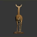 Realistic Lifelike Antelope Specimen Display With Natural Brown Fur And Rock Base
