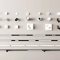 Lamp combination downlight spotlight gypsum lamp 3d model