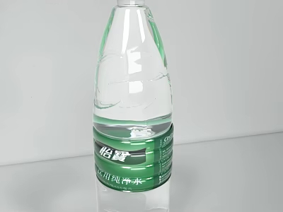 C'estbon Purified Drinking Water in Transparent Bottle with Green Label 3d model