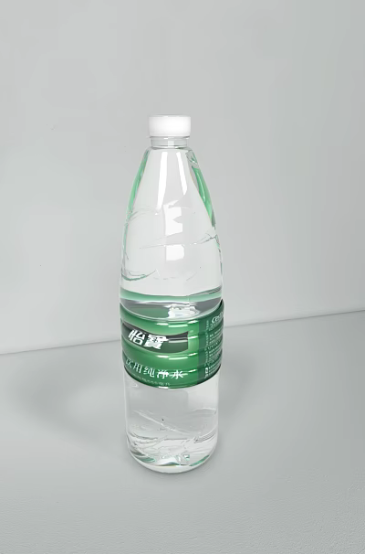 C'estbon Purified Drinking Water in Transparent Bottle with Green Label 3d model