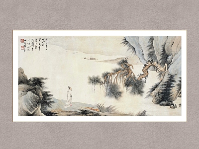 Decorative Painting Landscape Painting Hu Ruosi Gao Shixing Yin Tu Traditional Chinese Painting model