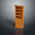 Wooden Bookcase With Multiple Shelves And Bottom Cabinet Doors Design