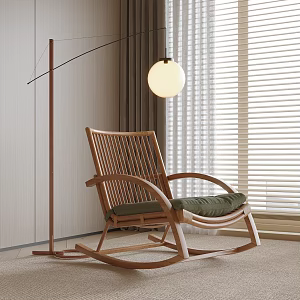 Lounge Chair Rocking Chair Floor Lamp 3d model