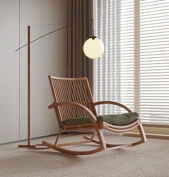 Lounge Chair Rocking Chair Floor Lamp 3d model