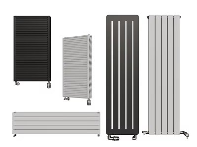 Various Types Radiators with Different Designs Colors and Sizes for Home Heating 3d model