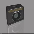 Marshall Guitar Amplifier With Control Knobs And Black Cabinet Design 3d model
