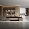 Luxury Modern Executive Office Desk With Spacious Storage Drawers For Upscale Contemporary CEO Workspace