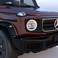Mercedes G Class Dark Red Luxury SUV With Black Wheels And Front Design