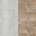 Modern Tile Components In Light Gray And Brown With Striped And Smooth Textures Design 3d model